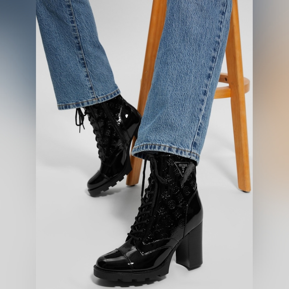 Guess Black Combat & Moto Boots